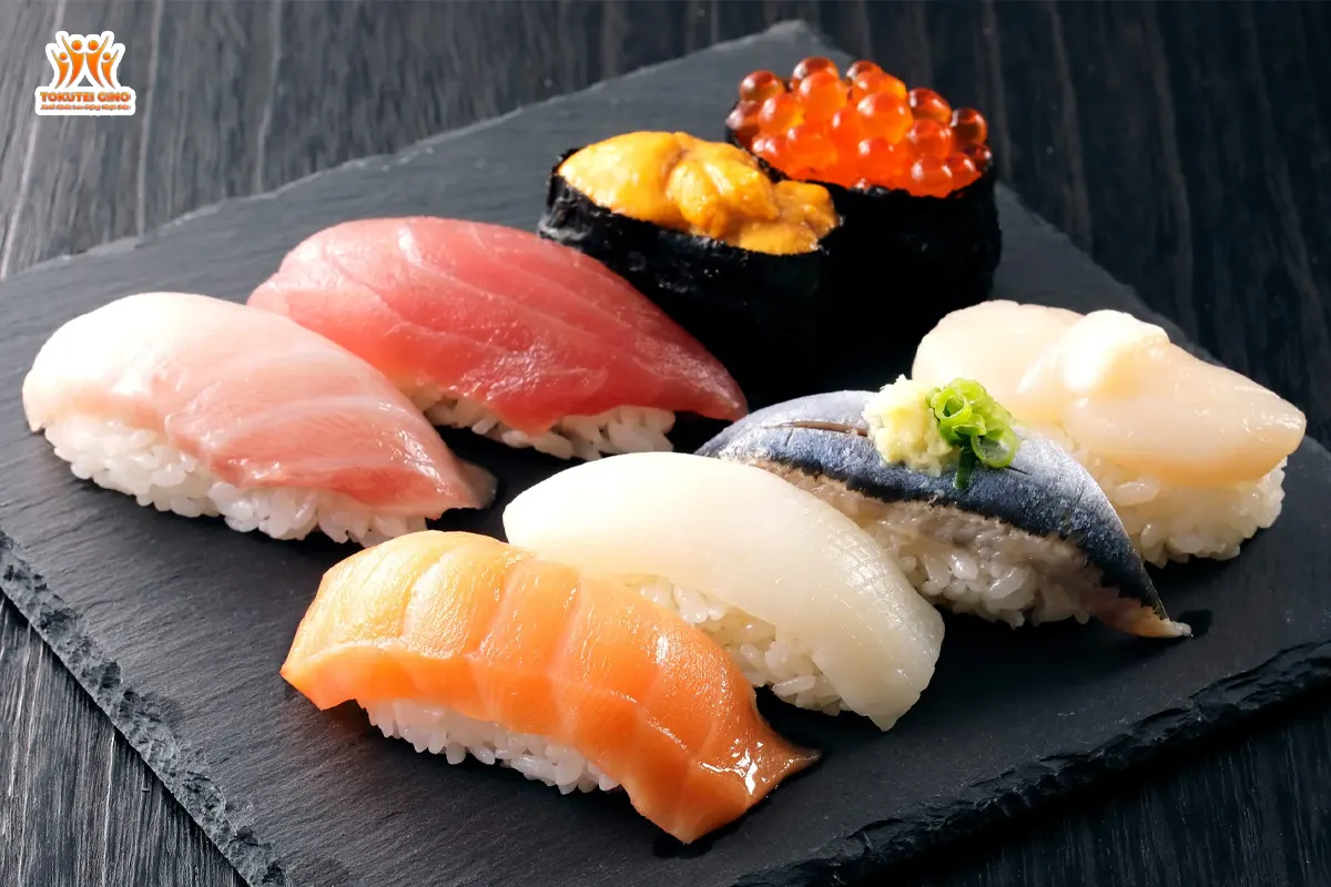 Sushi và sashimi nhật bản ẩm thực món ăn