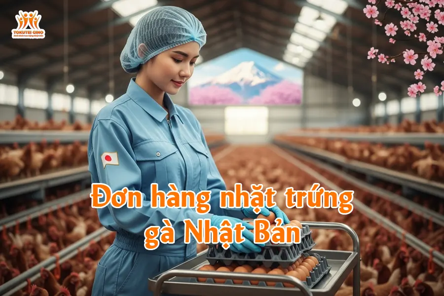 Đơn hàng nhặt trứng gà Nhật Bản