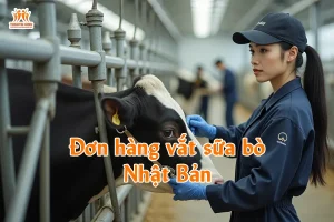 Đơn hàng vắt sữa bò Nhật Bản